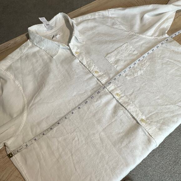 Gap Factory Linen-Blend Shirt in Standard Fit New Off White XXL New - Picture 9 of 10